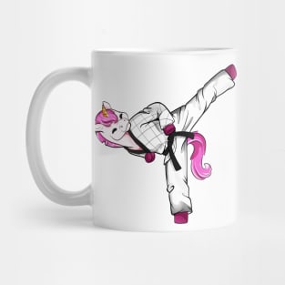 Cartoon unicorn does hapkido Mug